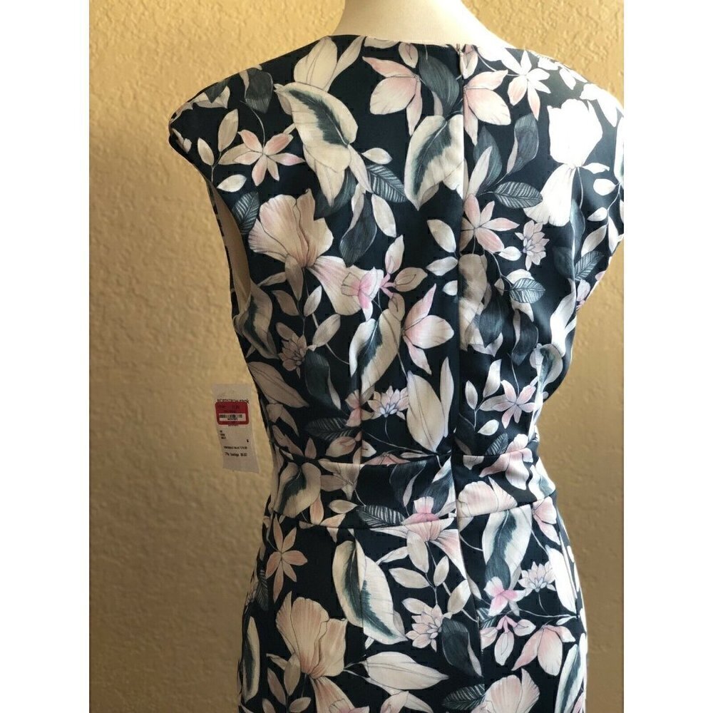 Alexia Admor Womens Green Floral Printed V-Neck Sheath Dress Size M $179 - Picture 8 of 11